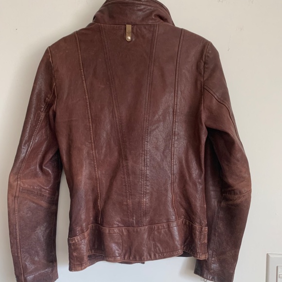 Mackage leather moto jacket with wool vest insert - Picture 6 of 6